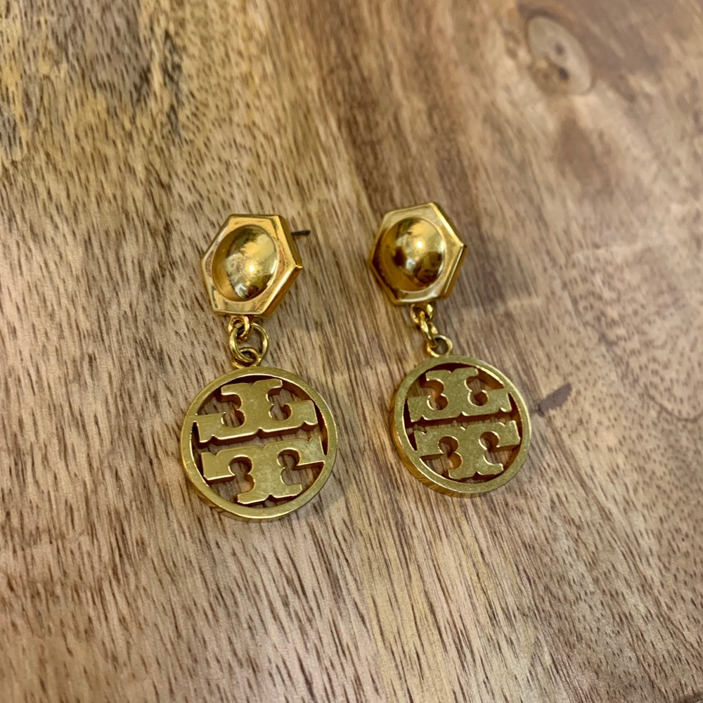 Tory Burch Gold Logo Earrings